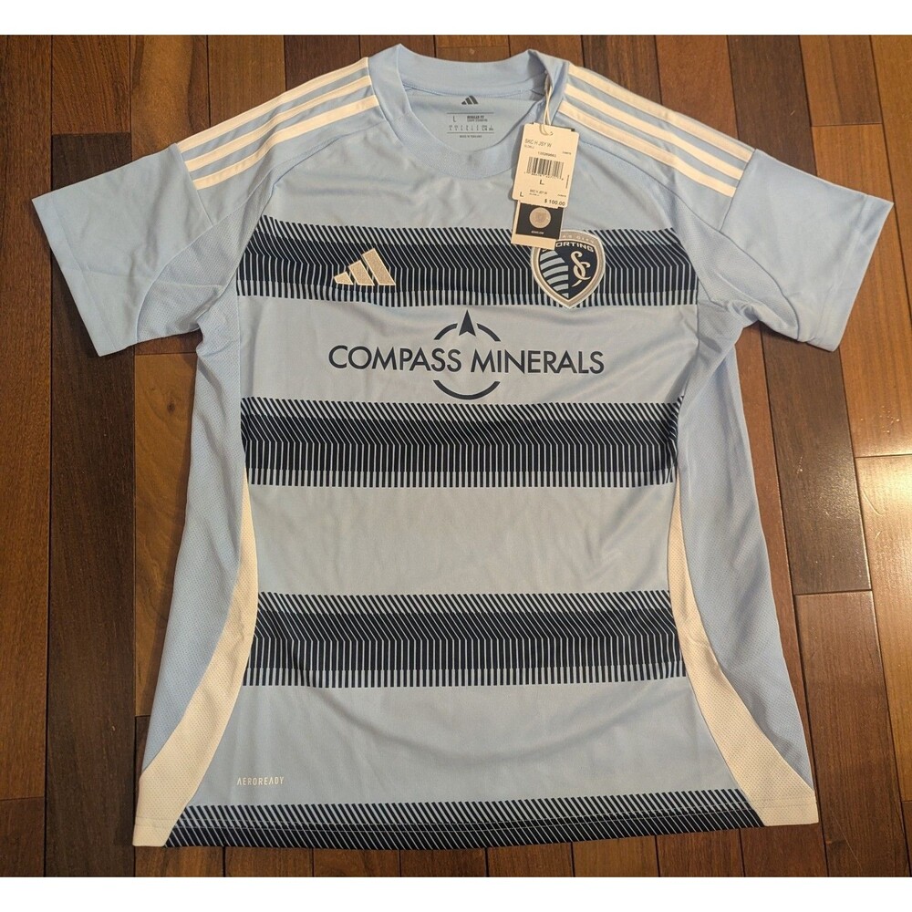 Adidas Sporting KC Home Jersey 2025-26 Blue Home Soccer Jersey Women's LG NWT